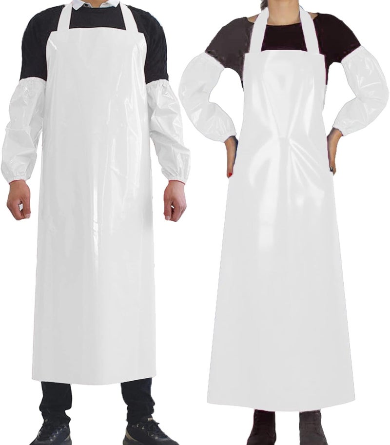 ELEBOX Waterproof Oil Proof Bib Apron Utility Apron Chemical Resistant Apron with Sleeve Work Apron Ultra Lightweight - Image 1